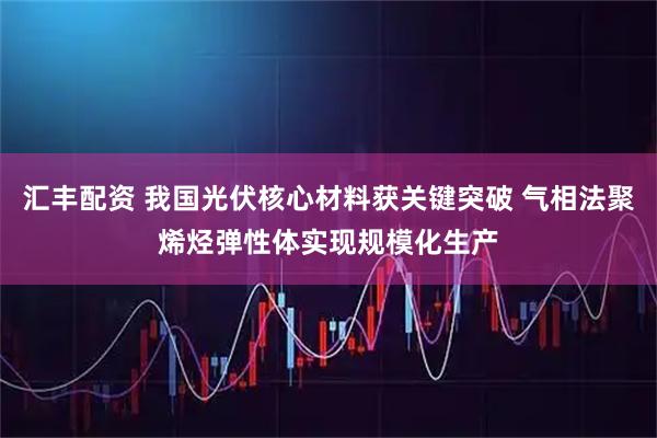 汇丰配资 我国光伏核心材料获关键突破 气相法聚烯烃弹性体实现规模化生产